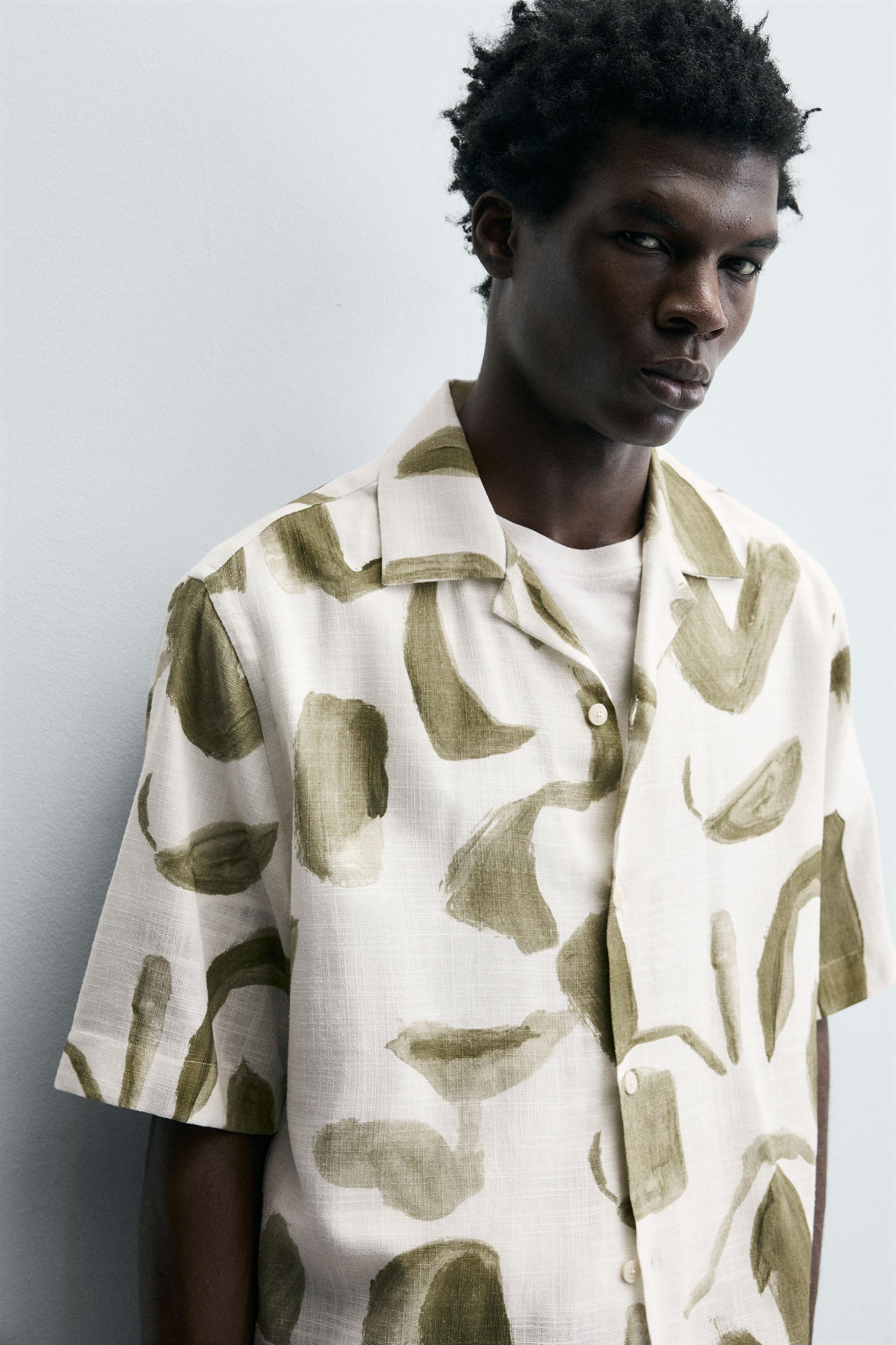 PRINTED VISCOSE - LINEN SHIRT